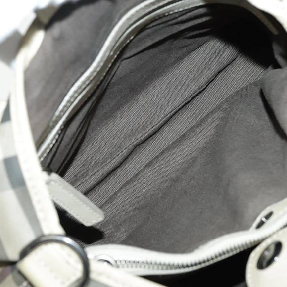 BURBERRY Nova Check Hand Bag PVC 2way Beige Auth 96223 - Picture 12 of 16